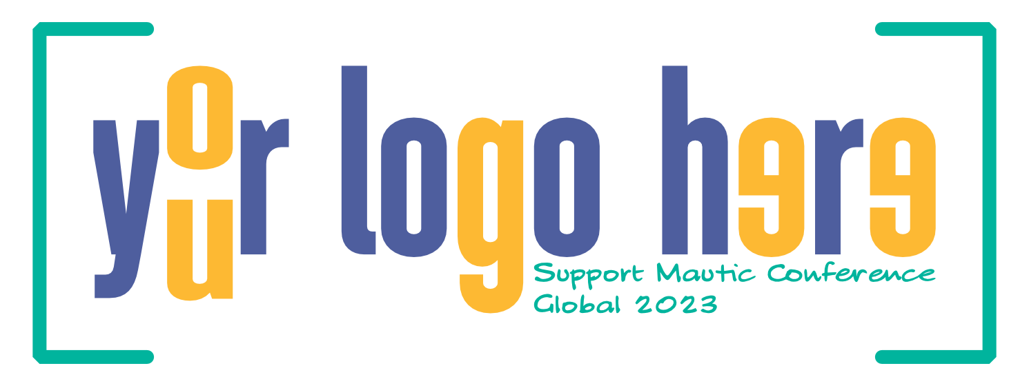 Image showing the text 'your logo here' and 'support Mautic Conference Global 2023'